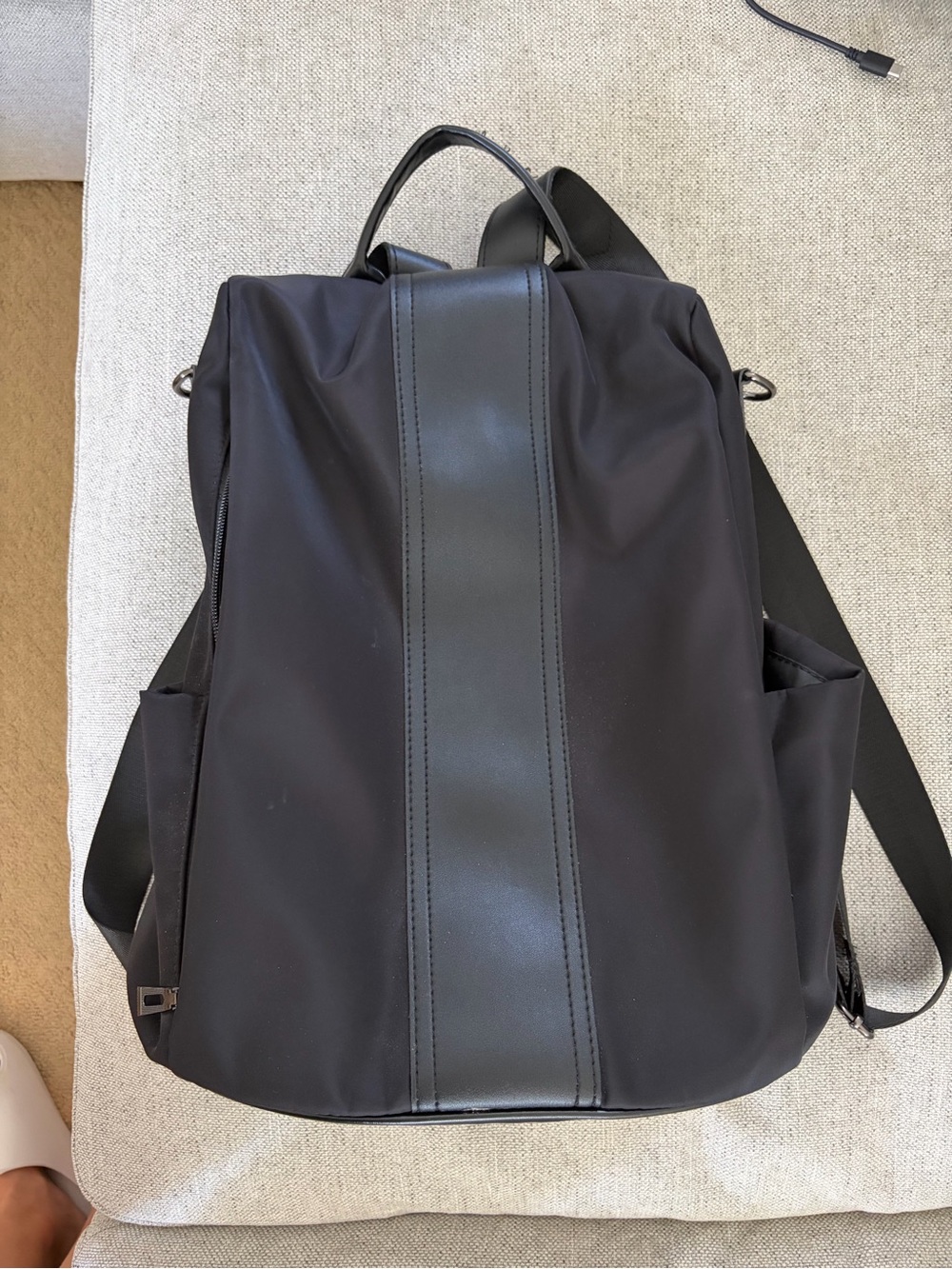 EUC Black Nylon Travel Backpack (Anti Theft)